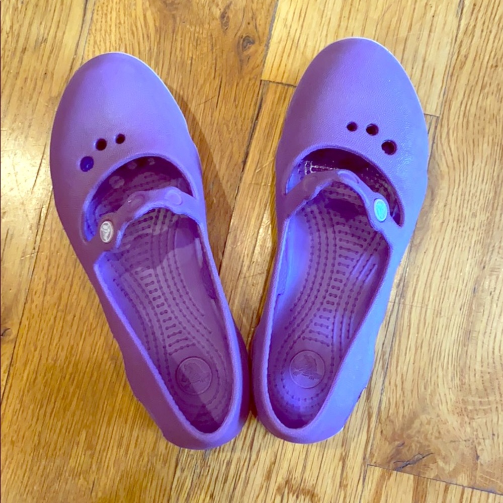 Crocs Mary Jane Purple Shoes Girls Size 13